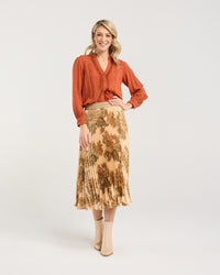Vivienne Pleated Satin Skirt