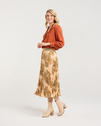Vivienne Pleated Satin Skirt
