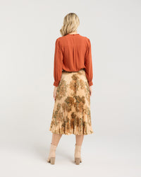 Vivienne Pleated Satin Skirt