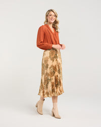Vivienne Pleated Satin Skirt