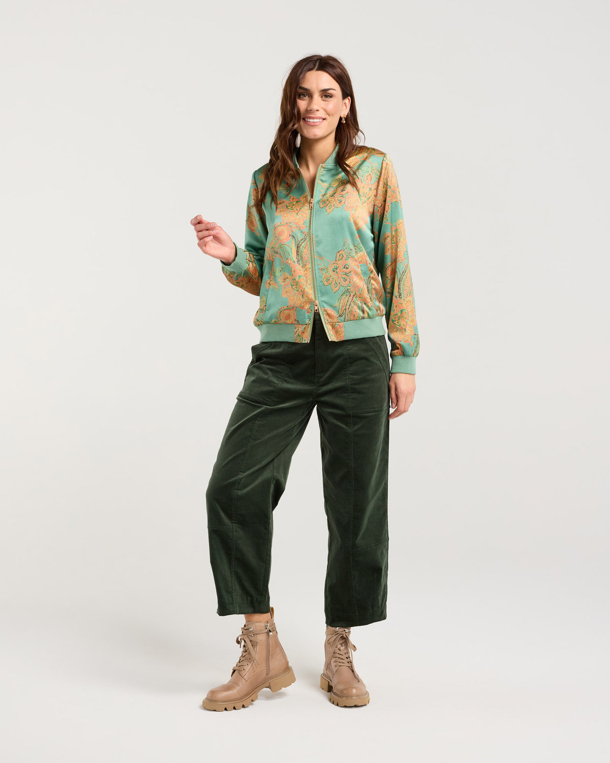 Ivanka Satin Print Bomber
