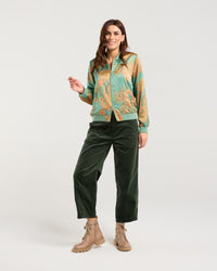 Ivanka Satin Print Bomber