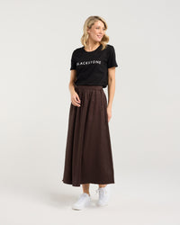 Edith Gathered Front Midi Skirt