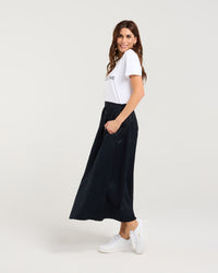 Edith Gathered Front Midi Skirt