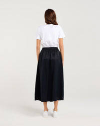 Edith Gathered Front Midi Skirt