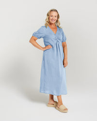 Tencel Linen Gathered Front Dress