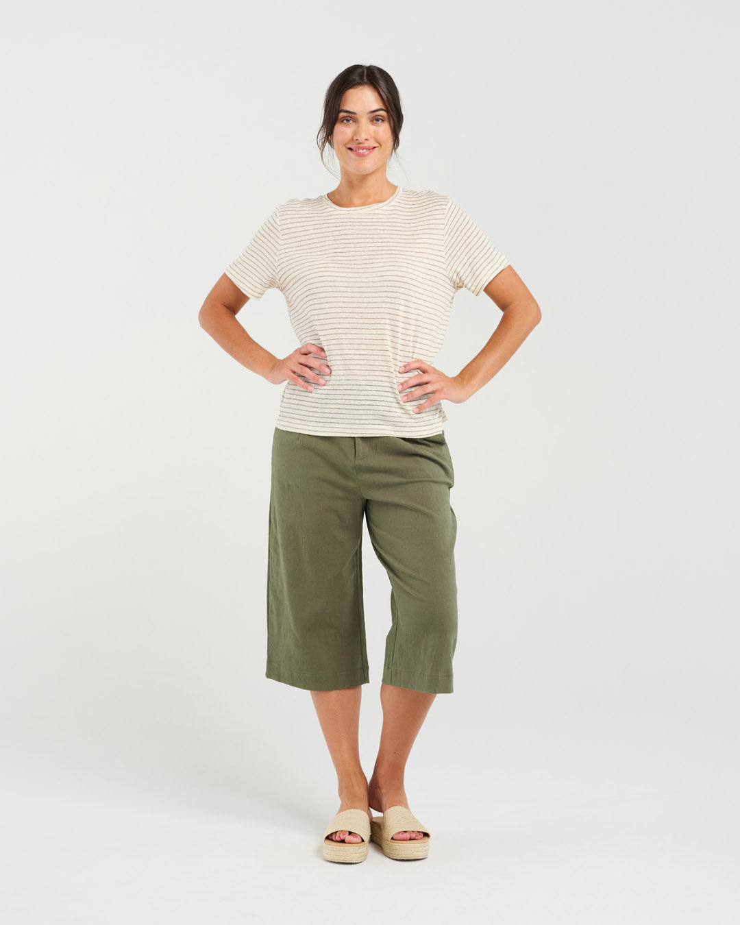Suzette Linen Blend Stripe T-shirt