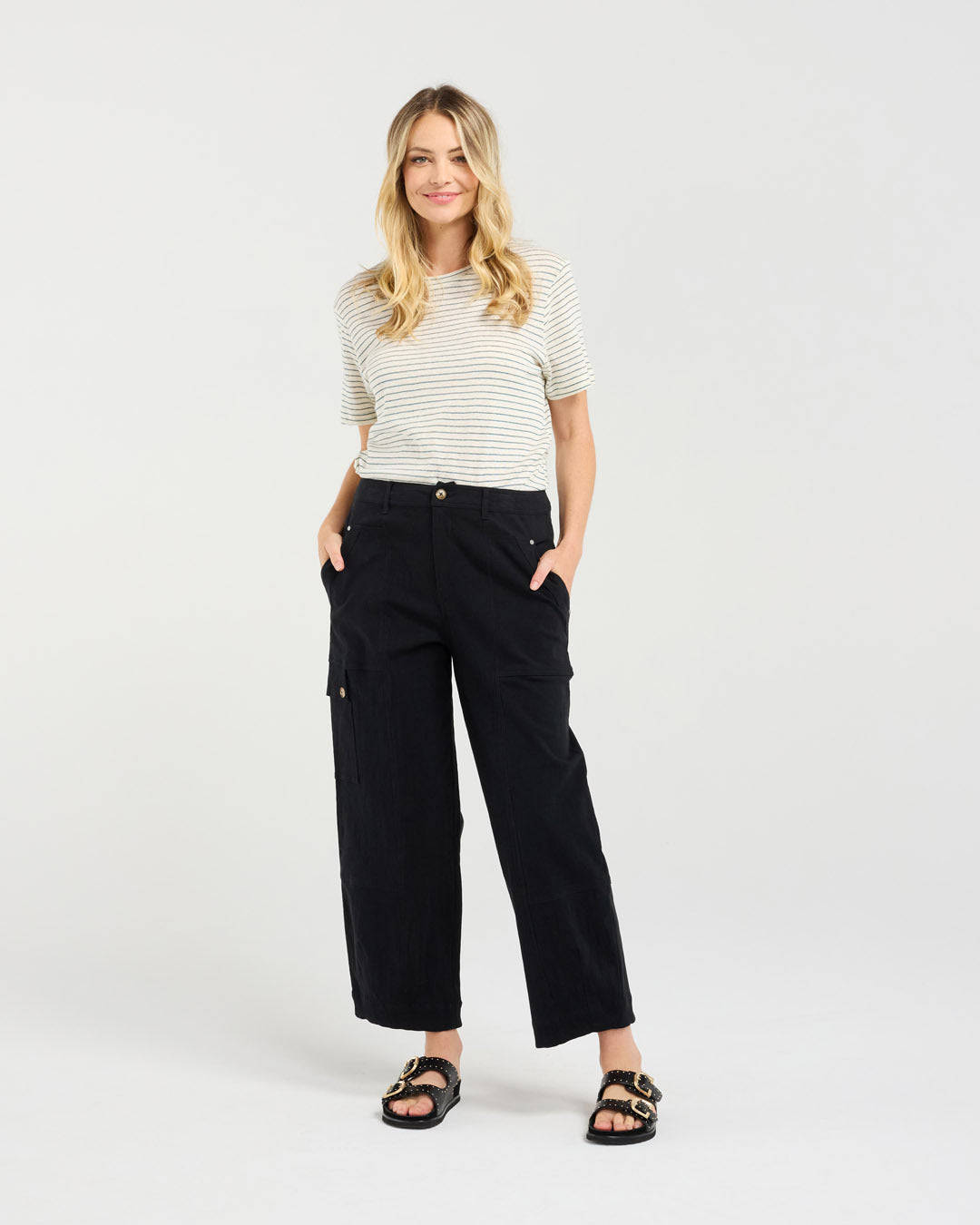 Suzette Linen Blend Stripe T-shirt