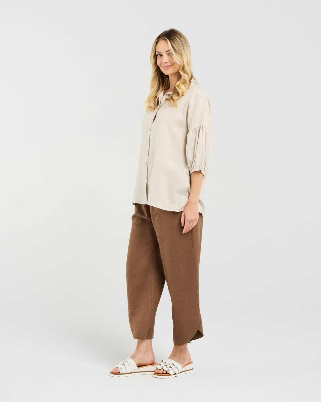 Romilly Puff Sleeve Linen Shirt