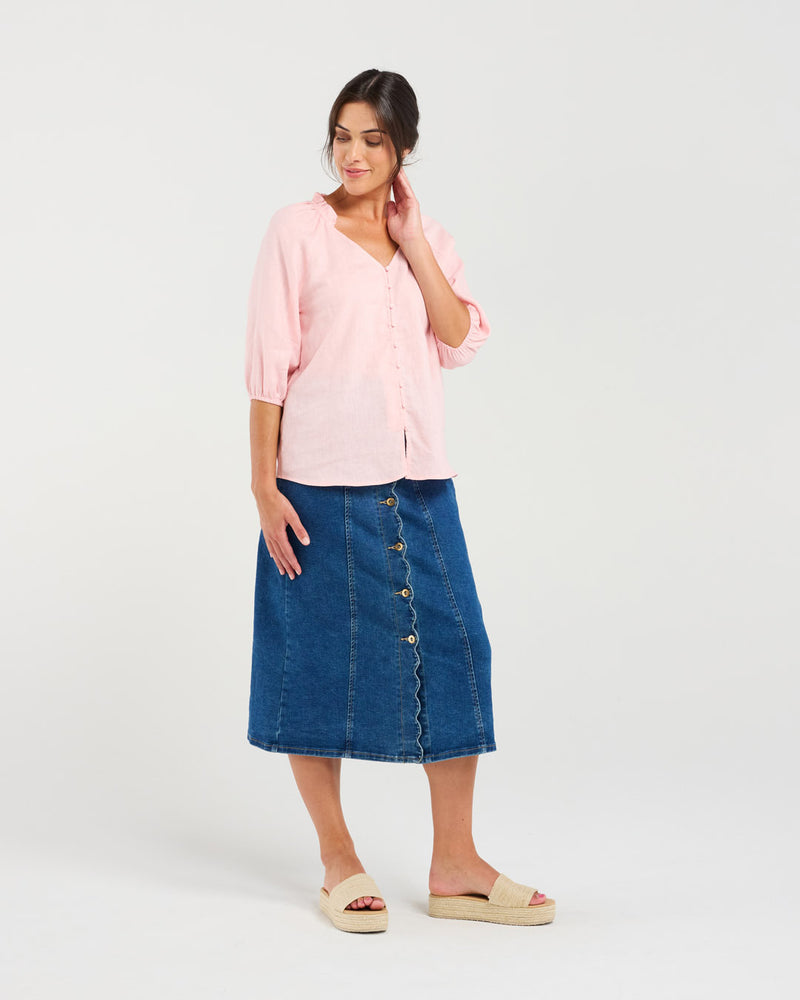 Justine Frill Neck Blouse