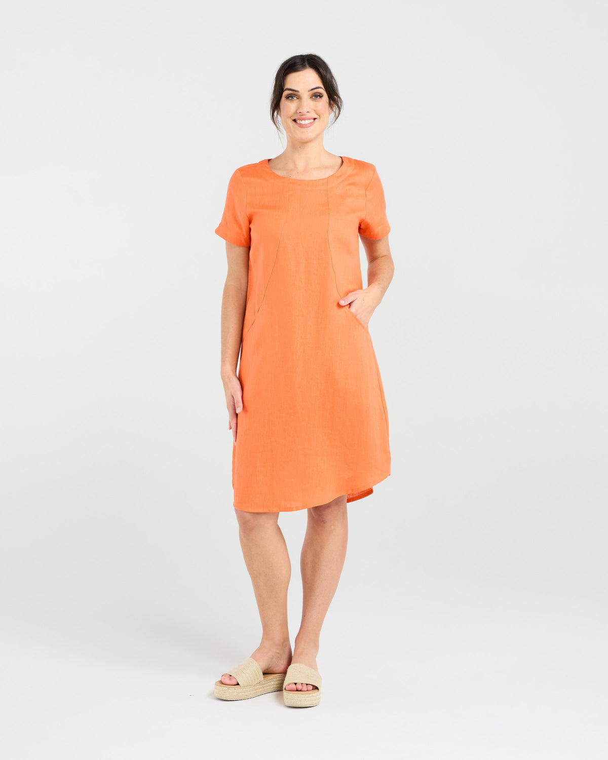 Dianne Short Sleeve Panelled Dress