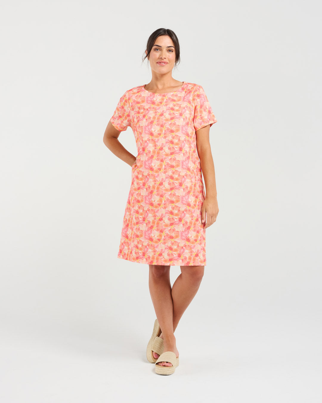 Alexia Printed Linen/Cotton Dress