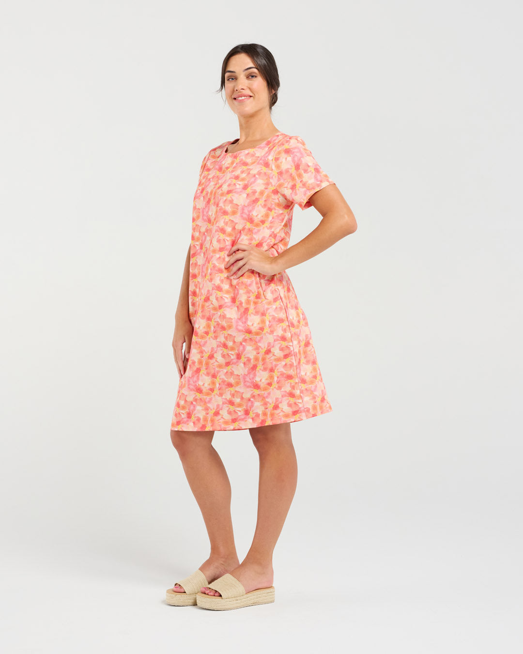 Alexia Printed Linen/Cotton Dress