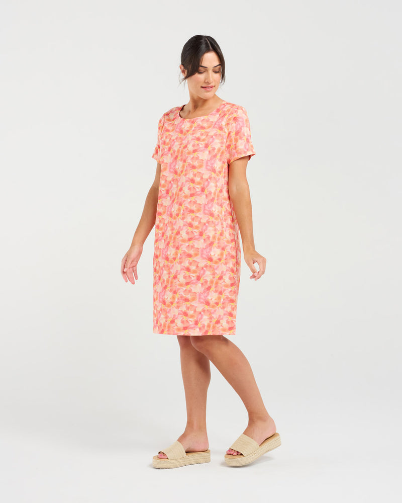 Alexia Printed Linen/Cotton Dress