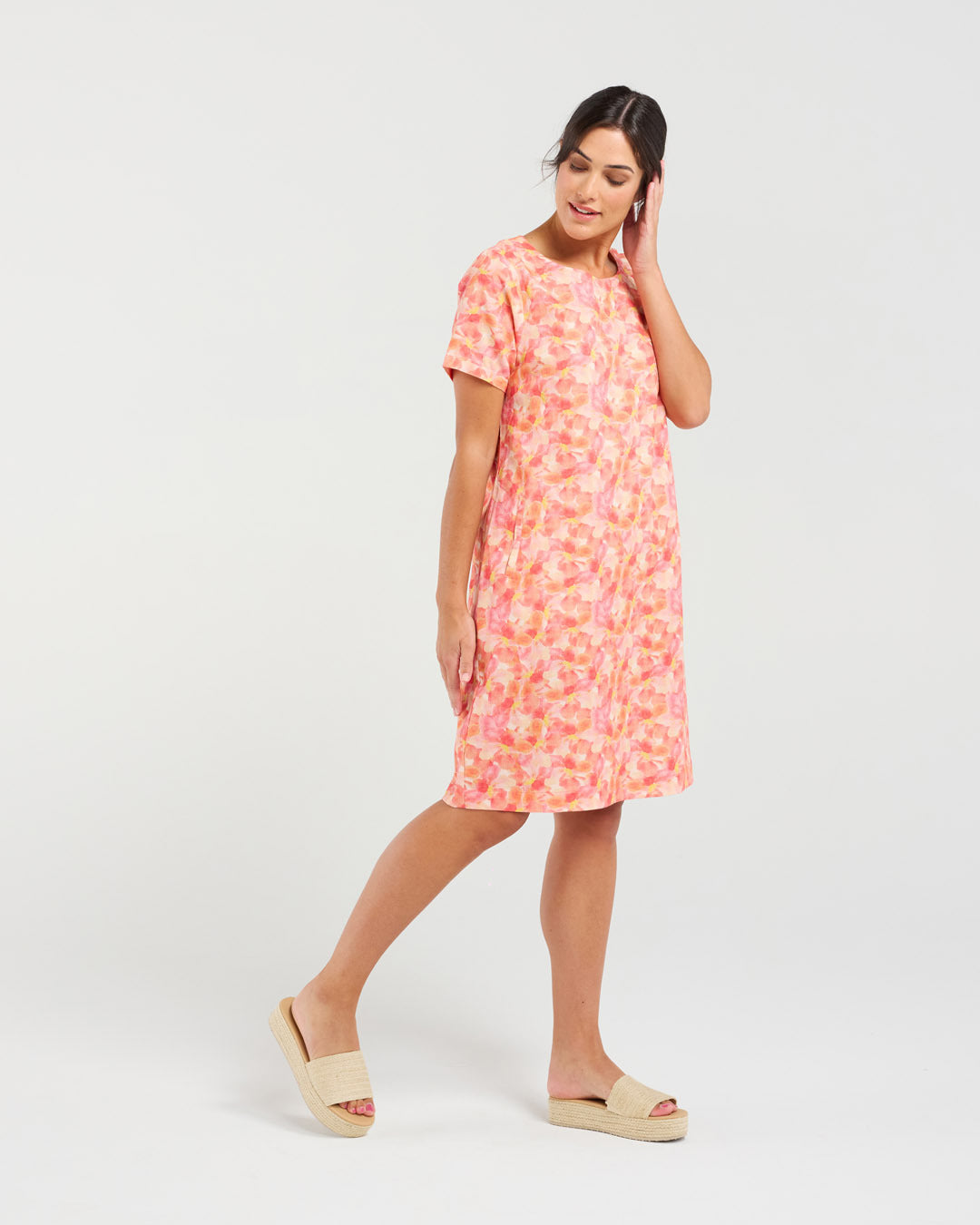 Alexia Printed Linen/Cotton Dress