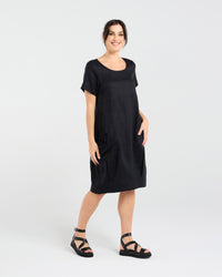 Lilian Linen Bubble Hem Dress