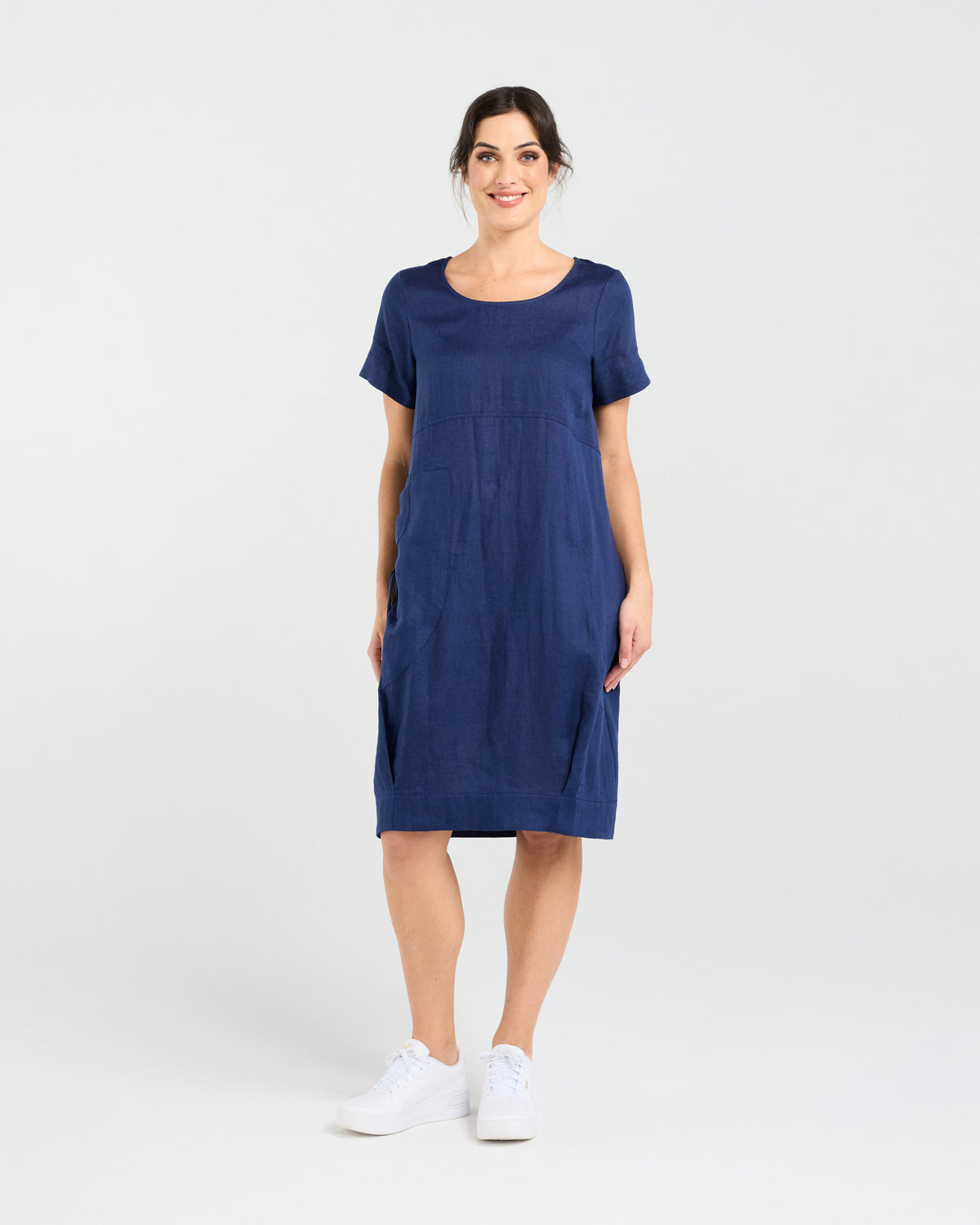 Lilian Linen Bubble Hem Dress