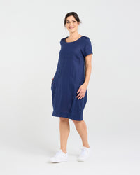 Lilian Linen Bubble Hem Dress