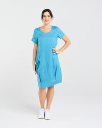 Lilian Linen Bubble Hem Dress