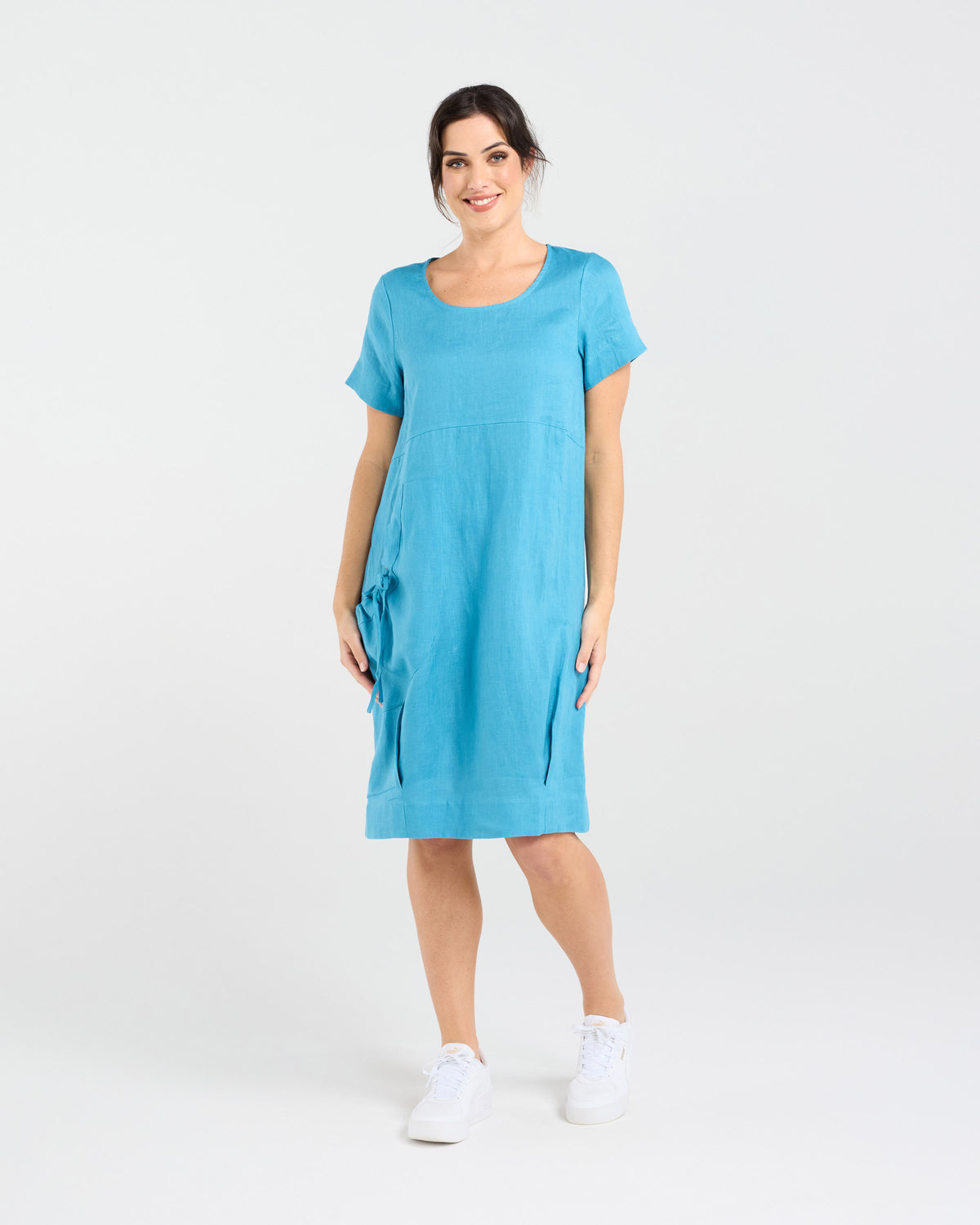 Lilian Linen Bubble Hem Dress