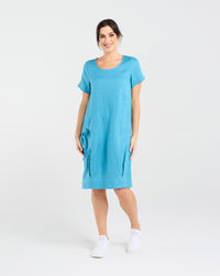 Lilian Linen Bubble Hem Dress