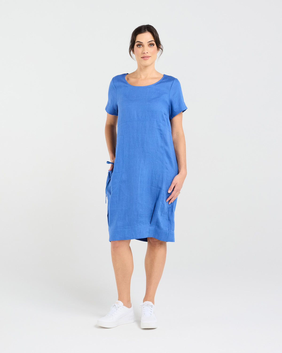Lilian Linen Bubble Hem Dress