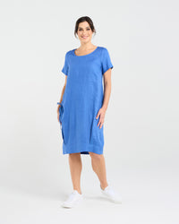 Lilian Linen Bubble Hem Dress