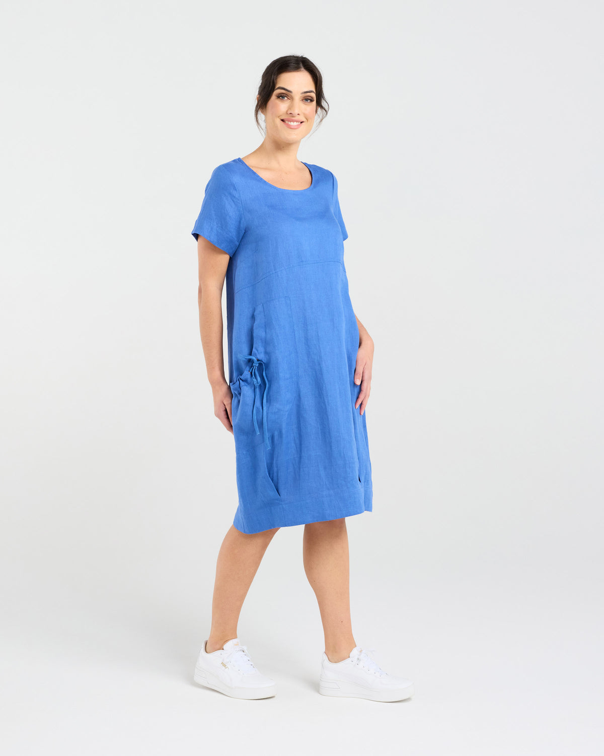 Lilian Linen Bubble Hem Dress
