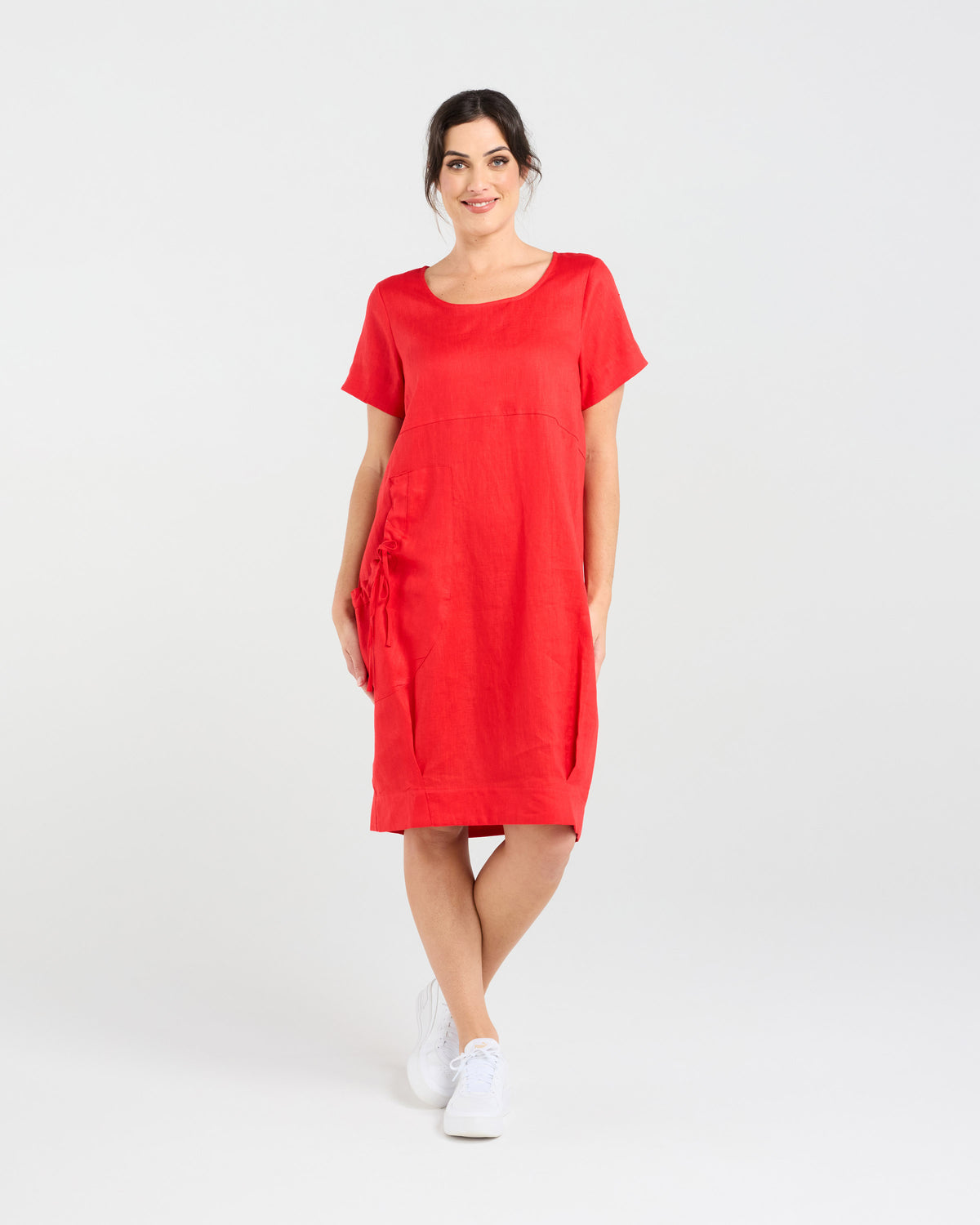 Lilian Linen Bubble Hem Dress