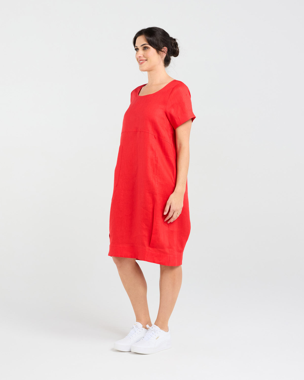 Lilian Linen Bubble Hem Dress