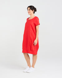 Lilian Linen Bubble Hem Dress