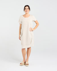 Lilian Linen Bubble Hem Dress