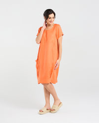 Lilian Linen Bubble Hem Dress