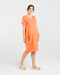 Lilian Linen Bubble Hem Dress
