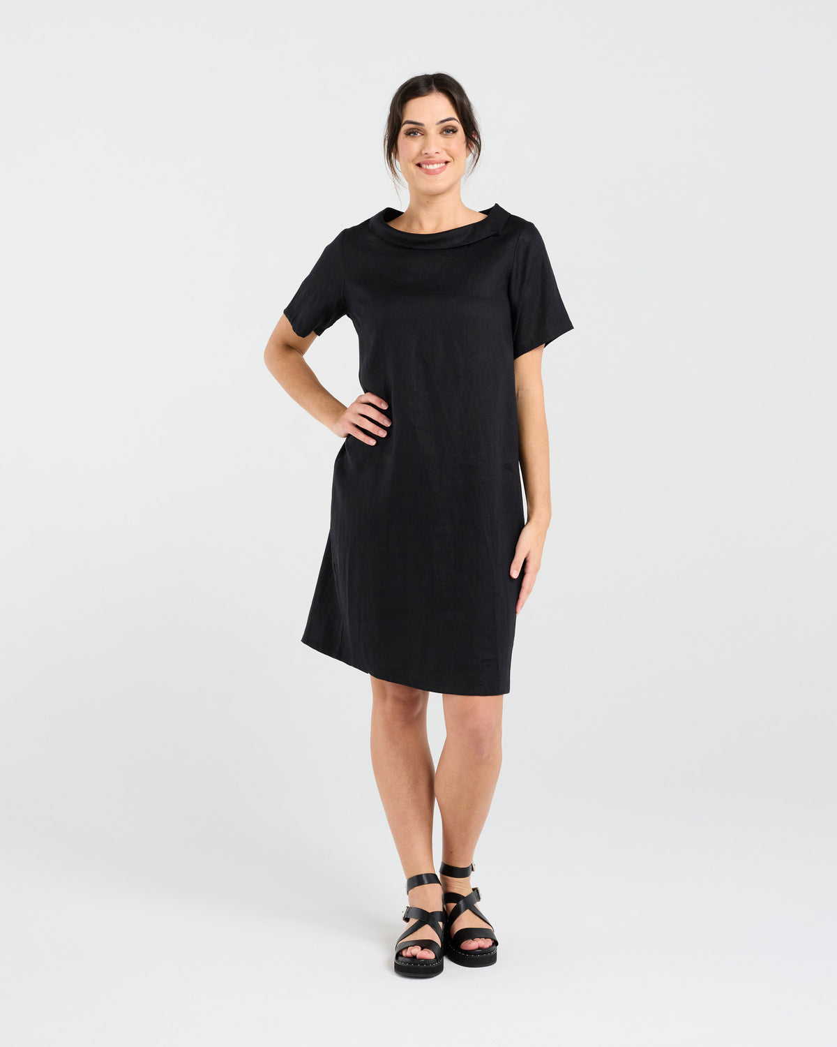 Natacha Linen Button Back Dress