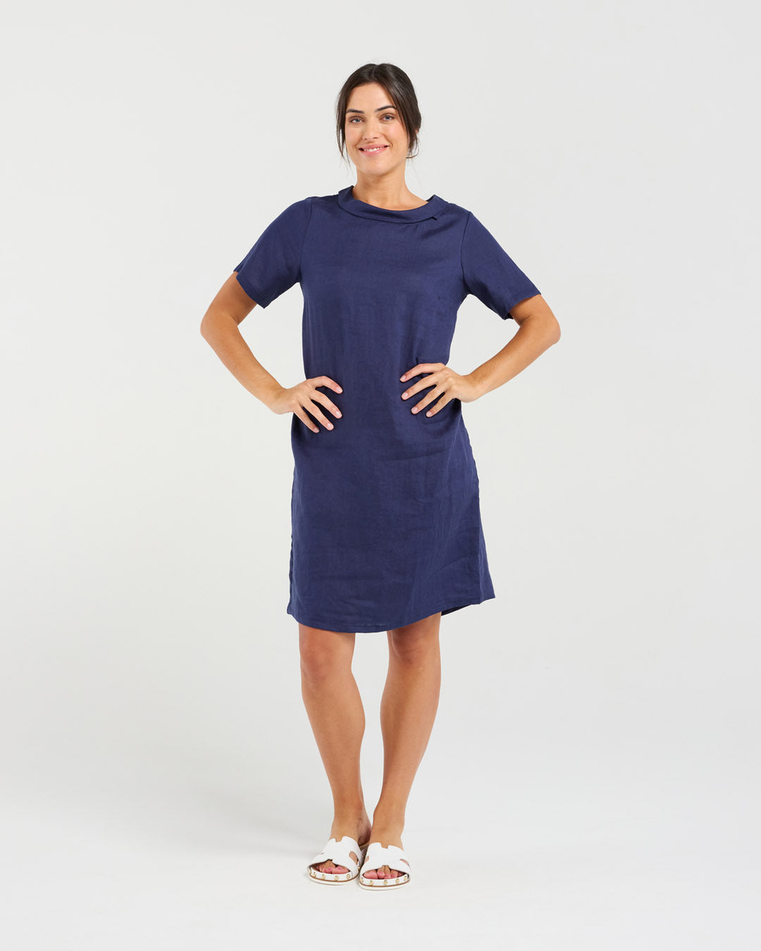 Natacha Linen Button Back Dress