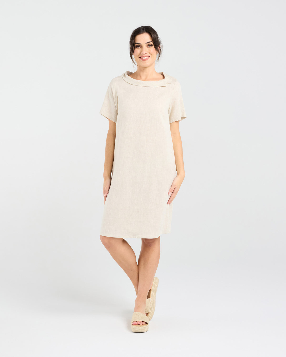 Natacha Linen Button Back Dress