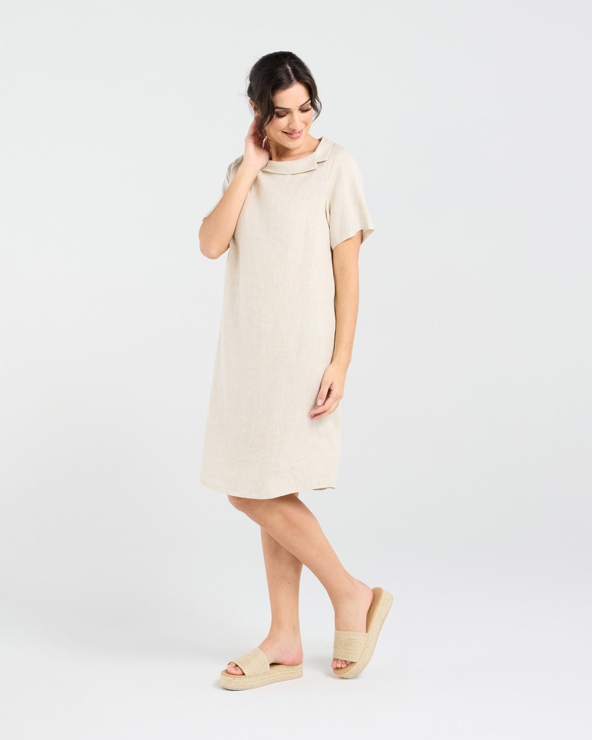 Natacha Linen Button Back Dress
