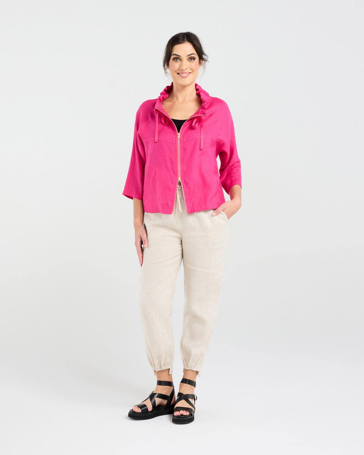Victoria Zip Front Jacket - Gold zip