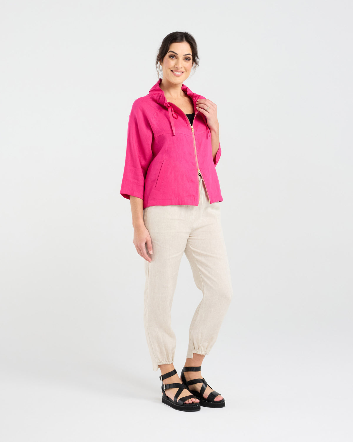 Victoria Zip Front Jacket - Gold zip