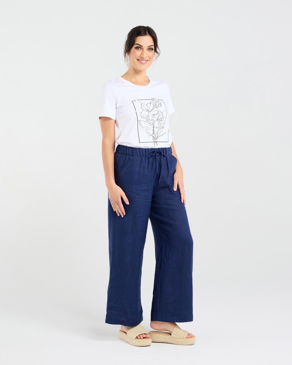 Margrette Wide Leg Linen Pant