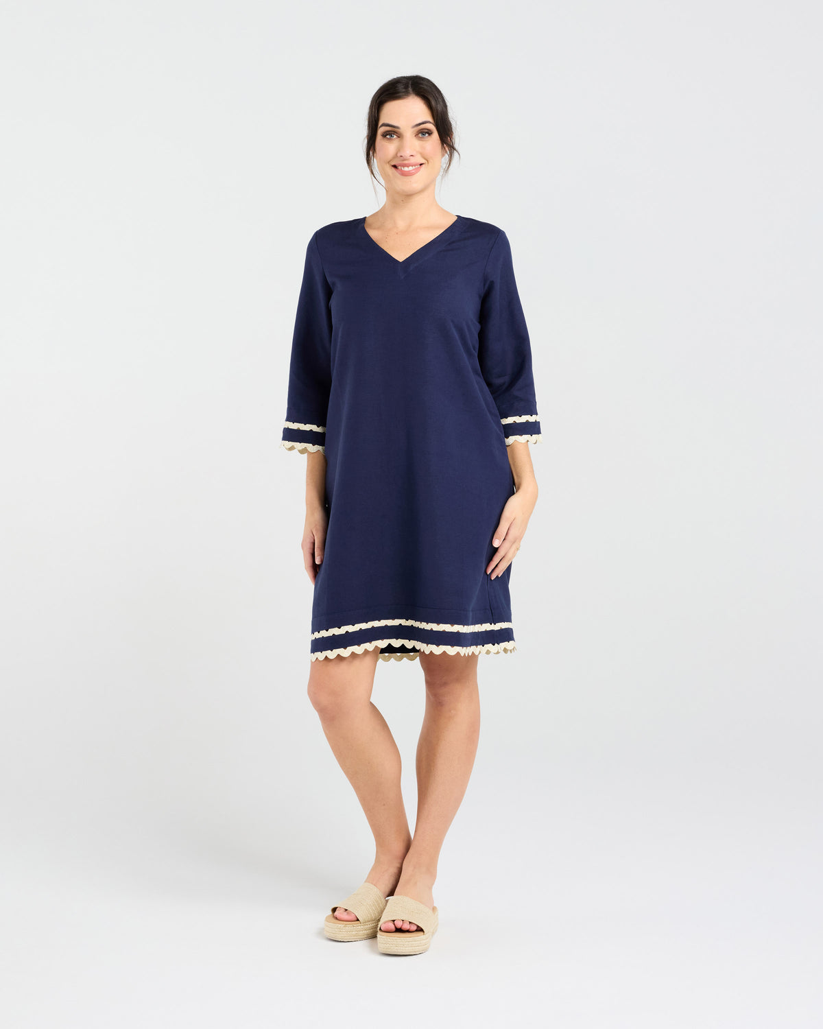 Desiree Gold Ric Rac Trim Dress