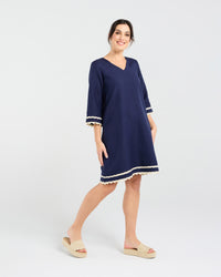 Desiree Gold Ric Rac Trim Dress