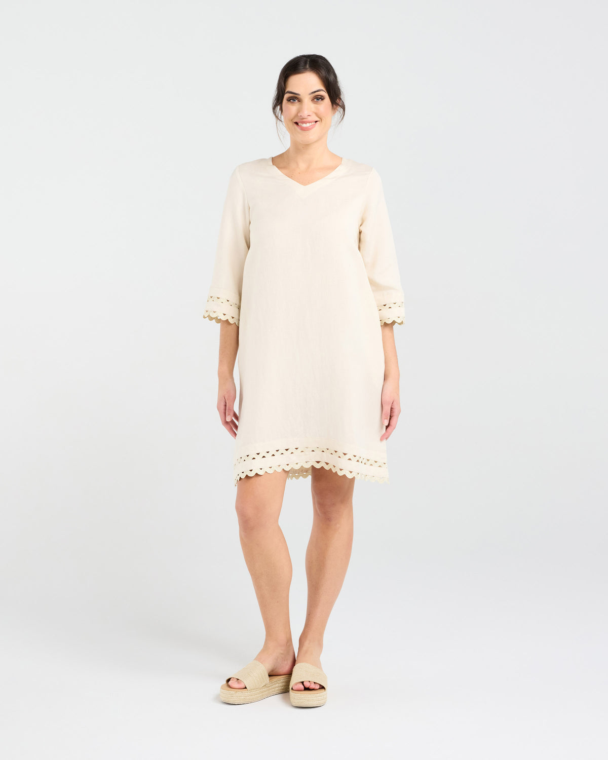 Desiree Gold Ric Rac Trim Dress