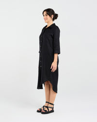 Amelie Plain Linen Shirt Dress