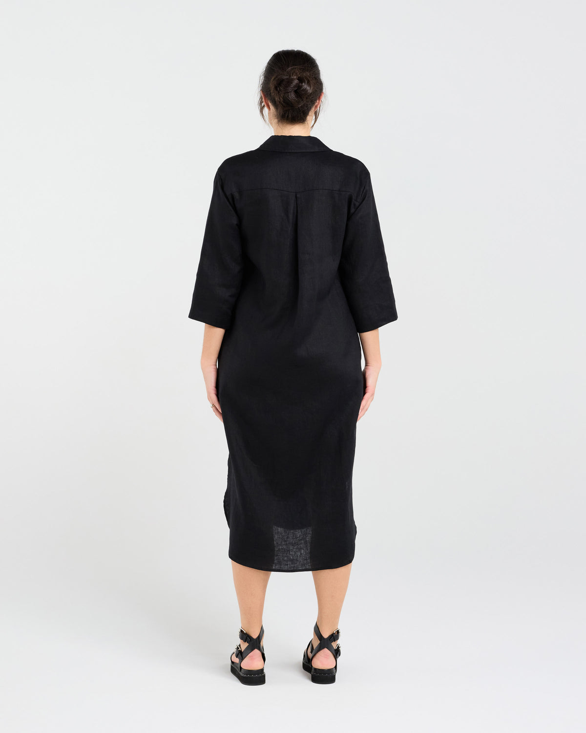 Amelie Plain Linen Shirt Dress