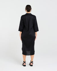 Amelie Plain Linen Shirt Dress