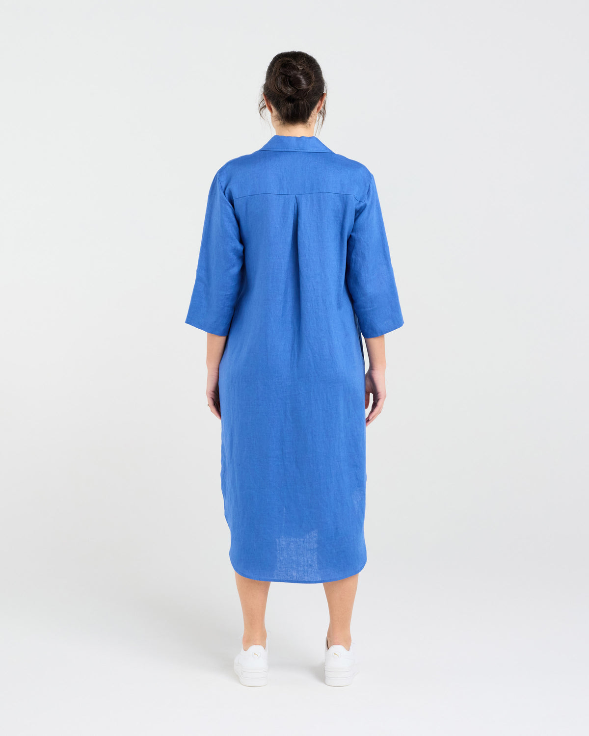 Amelie Plain Linen Shirt Dress