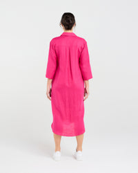 Amelie Plain Linen Shirt Dress