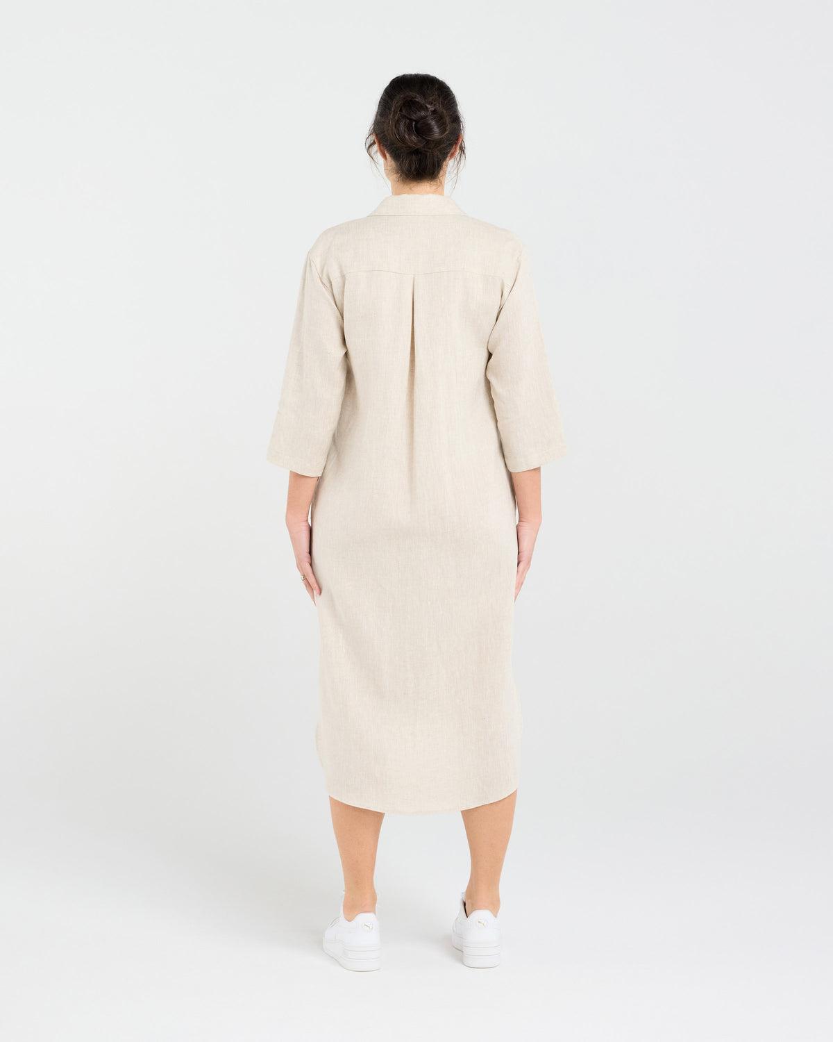 Amelie Plain Linen Shirt Dress